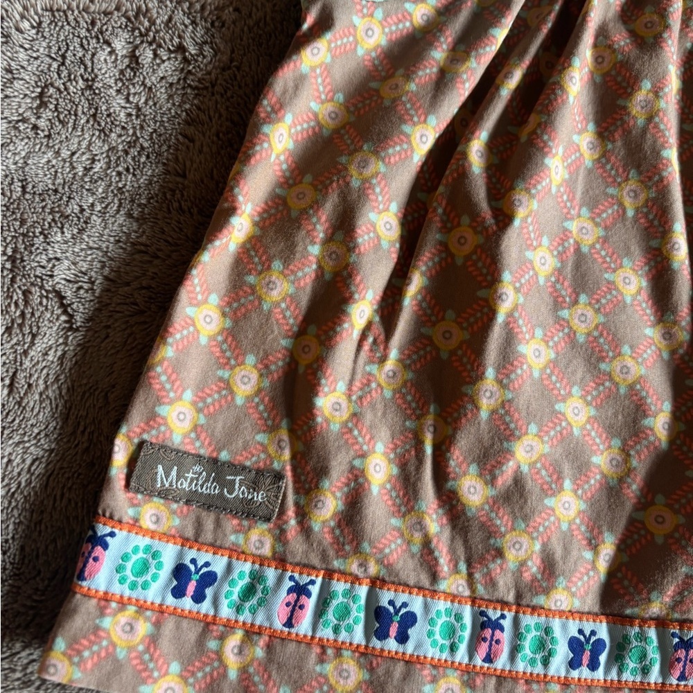 Matilda Jane Girls Mixed Media Floral Tunic Top Butterfly Trim Size 2 - Picture 2 of 4